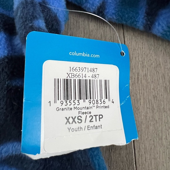 Youth Boys Columbia Fleece Sweater Blue Camouflage size XXS (4/5) - Picture 6 of 6